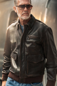 McQueen A2 Leather Jacket Brown