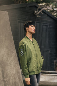 Damsons Cali Bomber Jacket Army Green