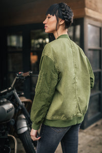 Damsons Cali Bomber Jacket Army Green