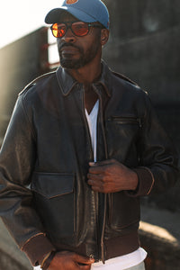 McQueen A2 Leather Jacket Brown
