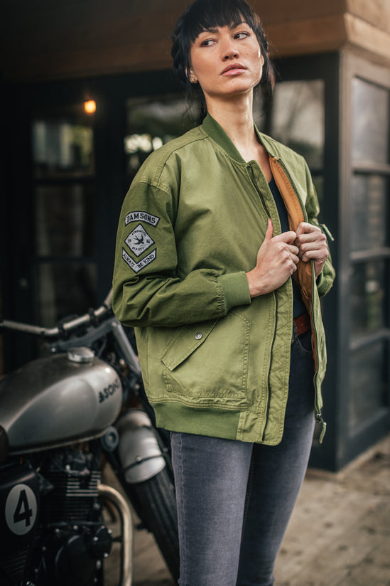 Damsons Cali Bomber Jacket Army Green