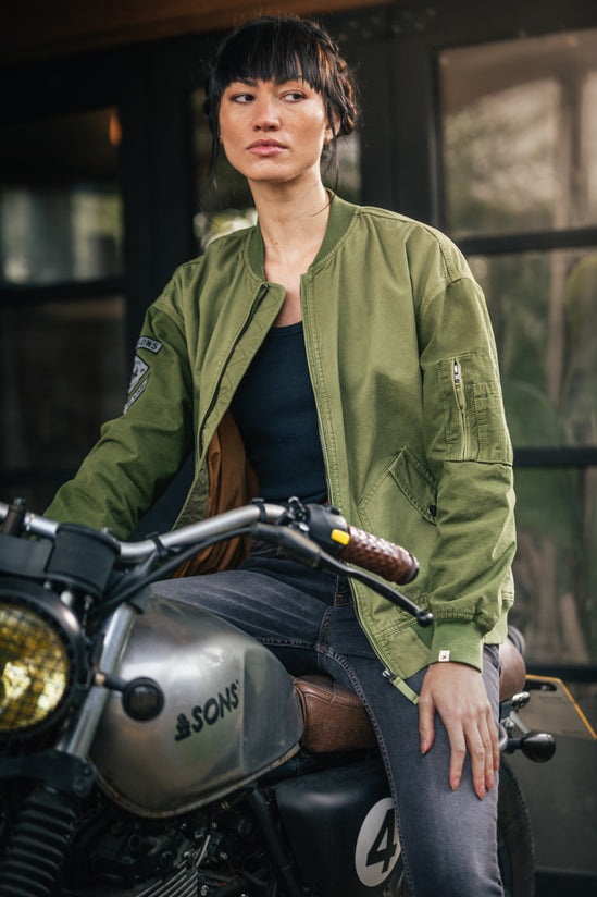 Damsons Cali Bomber Jacket Army Green