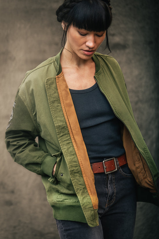 Damsons Cali Bomber Jacket Army Green