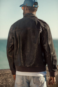 McQueen A2 Leather Jacket Brown
