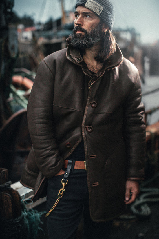 ROGUE by &SONS Jeremiah Reversible Shearling Coat Brown