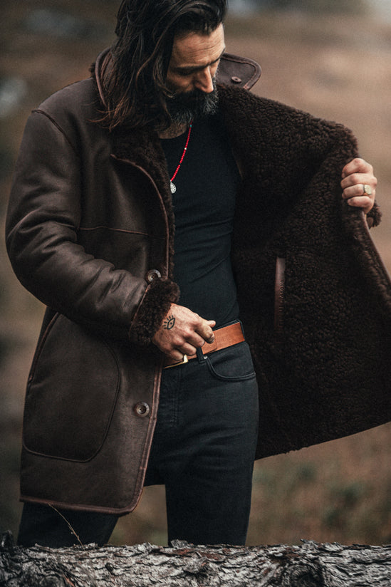 ROGUE by &SONS Jeremiah Reversible Shearling Coat Brown