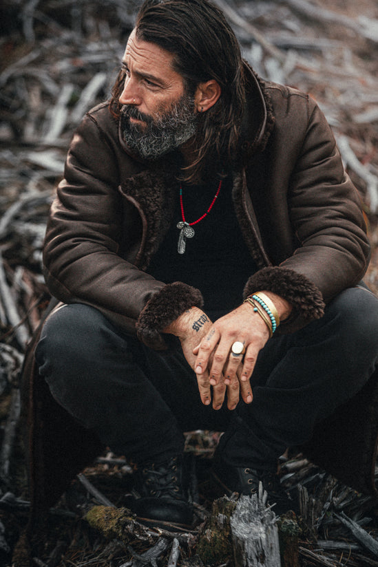 ROGUE by &SONS Jeremiah Reversible Shearling Coat Brown