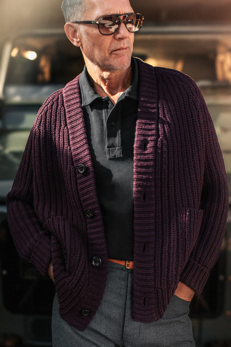 McQueen Max Knitted Cardigan Maroon