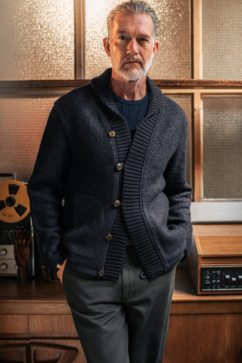 Torridon Shawl Collar Cardigan Navy