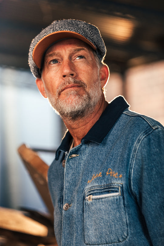 Thompson Baker Boy Hat- Grey Herringbone