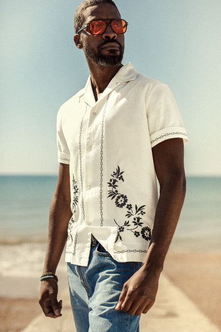 Luca Embroidered Shirt Natural