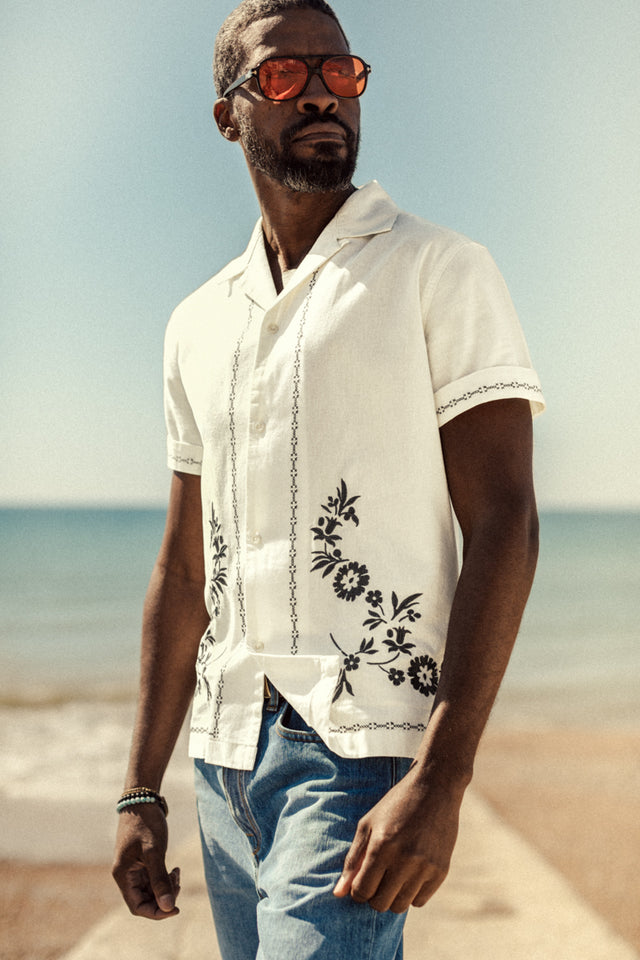 Luca Embroidered Shirt Natural