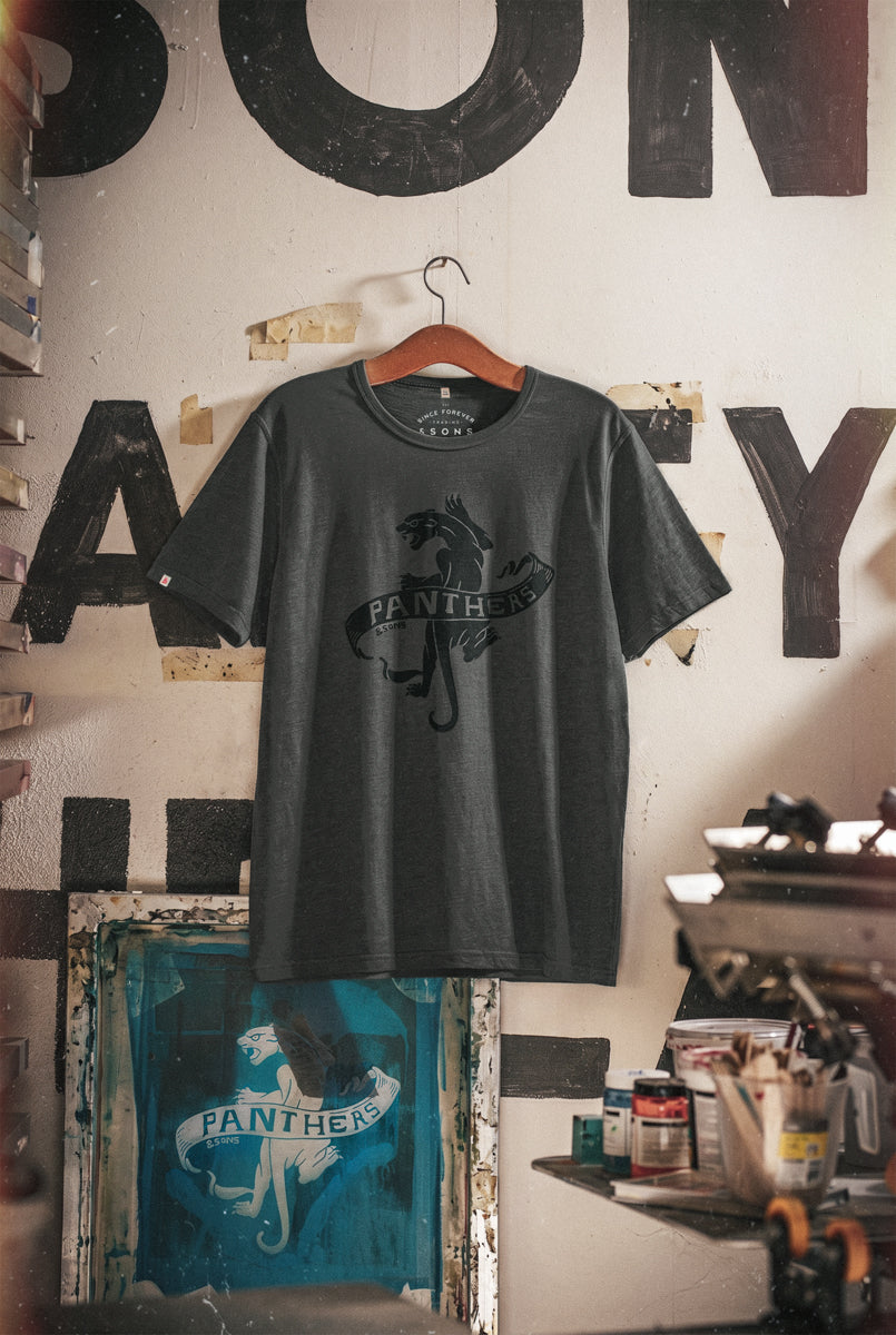 Panthers Slub T-Shirt Black Fade