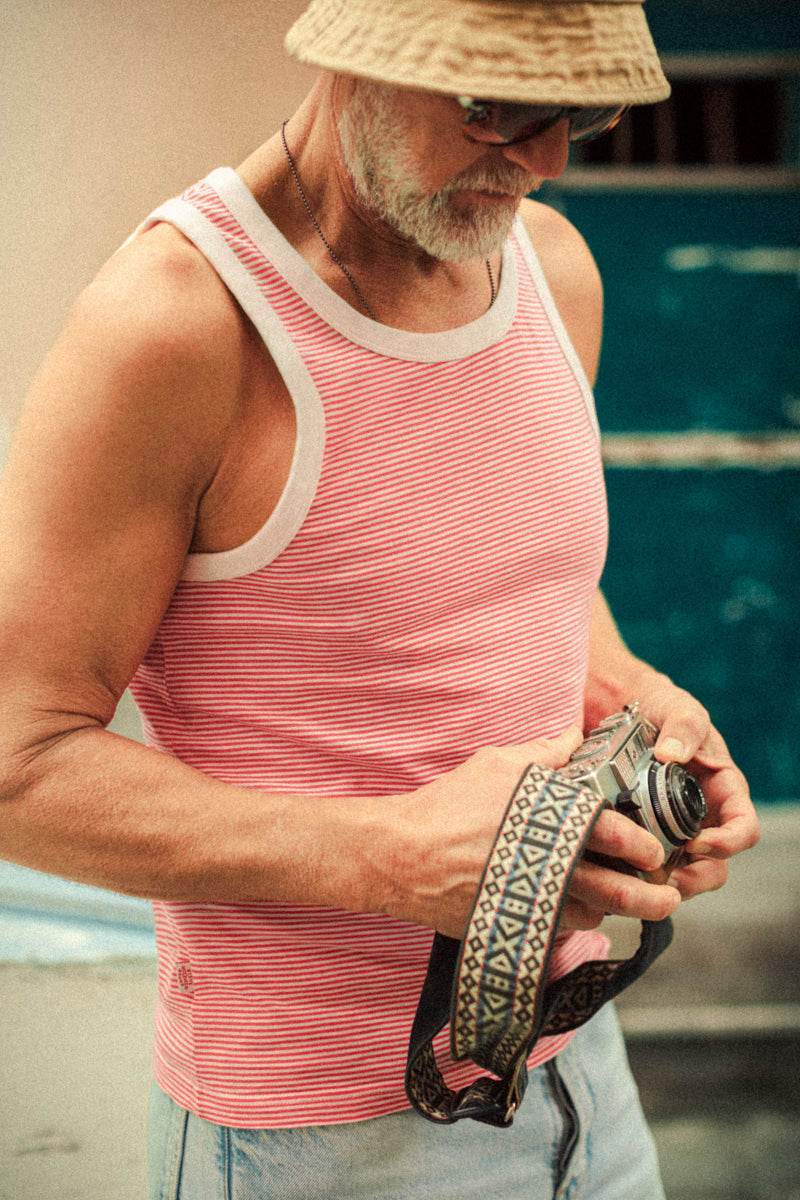 McQueen Vin Stripe Vest Red White