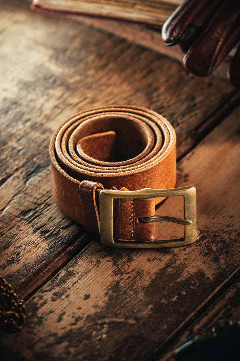 &SONS Tan Leather Belt