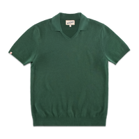 Gallo Knitted V-Neck Polo Green