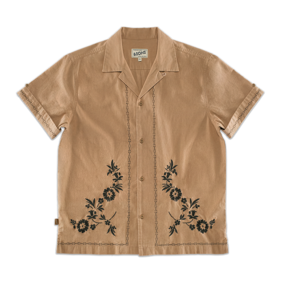 Luca Embroidered Shirt Tan