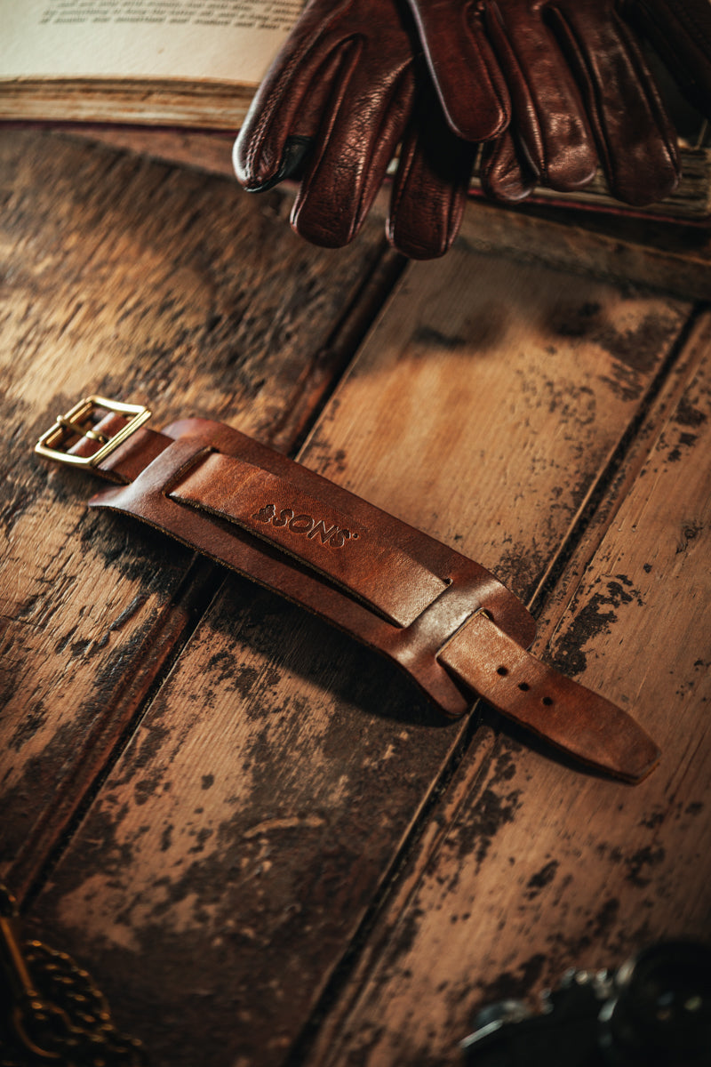 Leather Watch / Wrist Cuff Brown