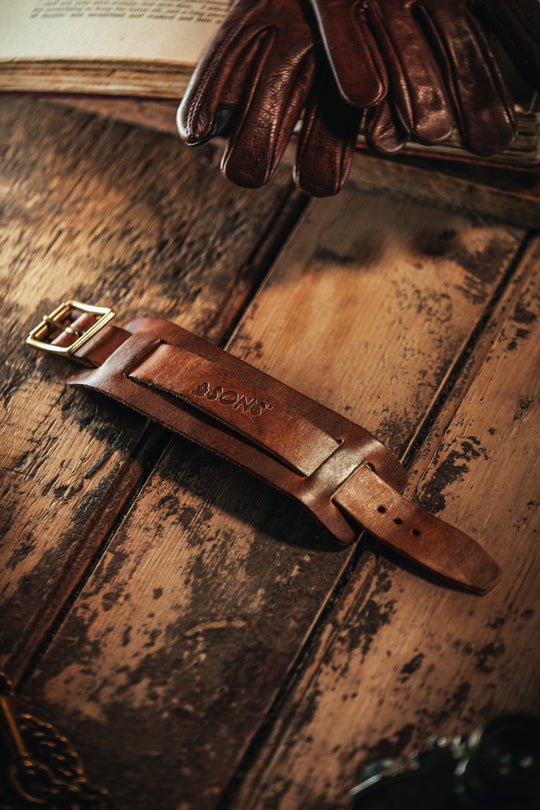 Leather Watch / Wrist Cuff Brown
