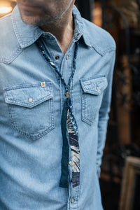 &SONS Buta Braided Bandana Blue