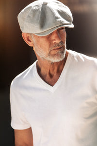 McQueen Linen Baker Boy Hat Natural