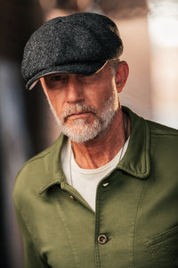 Thompson Baker Boy Hat- Black Herringbone