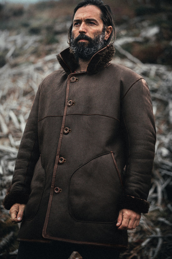 ROGUE by &SONS Jeremiah Reversible Shearling Coat Brown