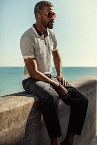 Oban Stripe Polo Navy / Raw