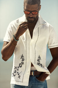 Luca Embroidered Shirt Natural