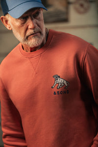 Editions Embroidery Rosso Back Yoke Sweatshirt Red