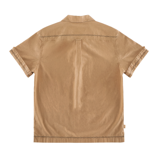 Luca Embroidered Shirt Tan