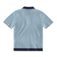 Milano Knitted Polo Shirt Blue