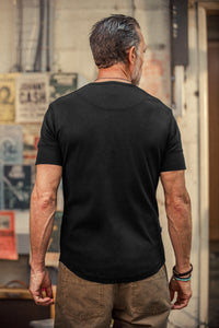 The New Elder Henley Short Sleeve Shirt Black