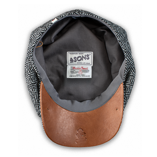 Thompson Baker Boy Hat- Grey Herringbone