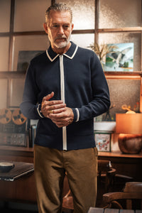 Brunswick Zip-Through Cardigan Navy