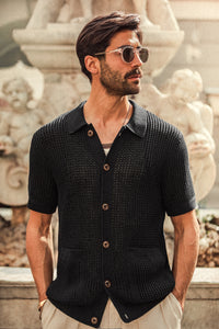 Santo Crochet Shirt Black