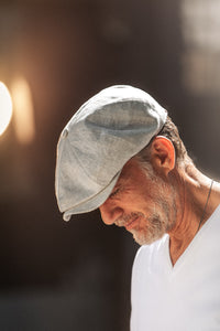 McQueen Linen Baker Boy Hat Natural