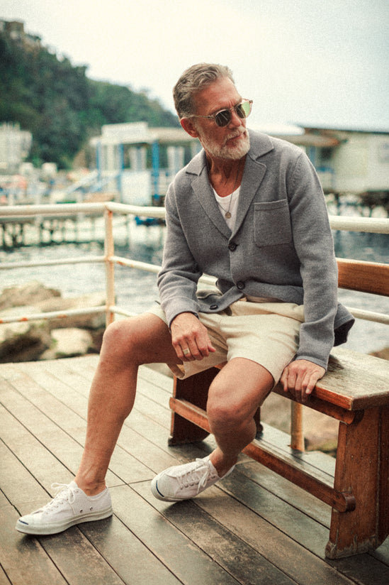 Denton Merino Wool Blazer Grey Marl