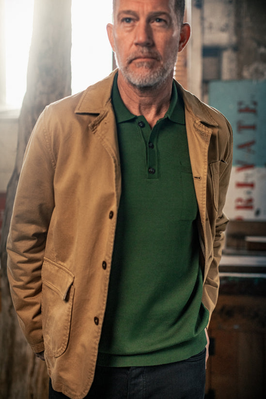 Cedar Knitted Polo Green