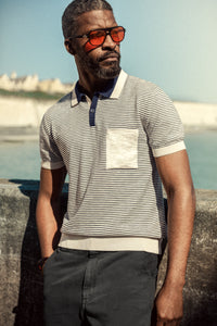 Oban Stripe Polo Navy / Raw