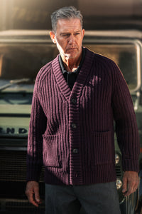 McQueen Max Knitted Cardigan Maroon