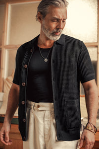 Santo Crochet Shirt Black