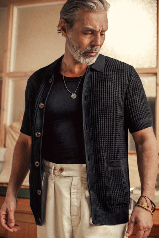 Santo Crochet Shirt Black