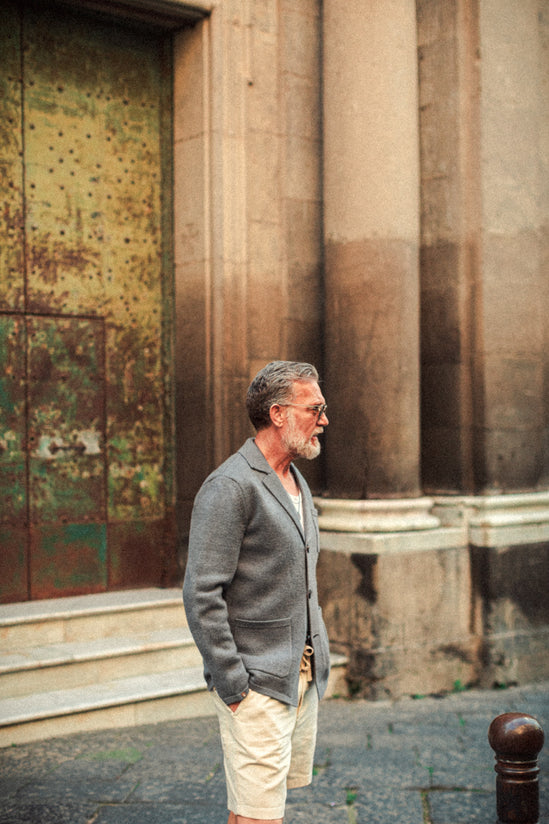 Denton Merino Wool Blazer Grey Marl