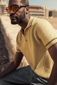 Dempsey Knitted Polo Tan