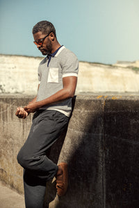 Oban Stripe Polo Navy / Raw