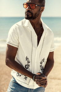 Luca Embroidered Shirt Natural