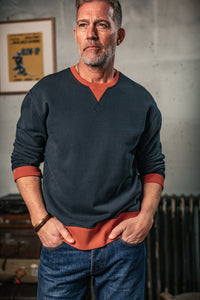 Marshall Colour Block Sweatshirt Navy