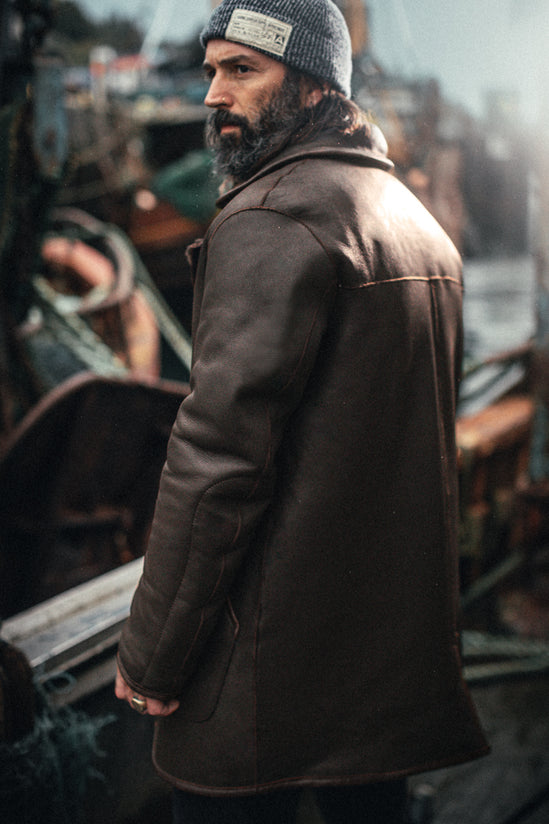 ROGUE by &SONS Jeremiah Reversible Shearling Coat Brown