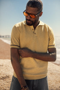 Dempsey Knitted Polo Tan